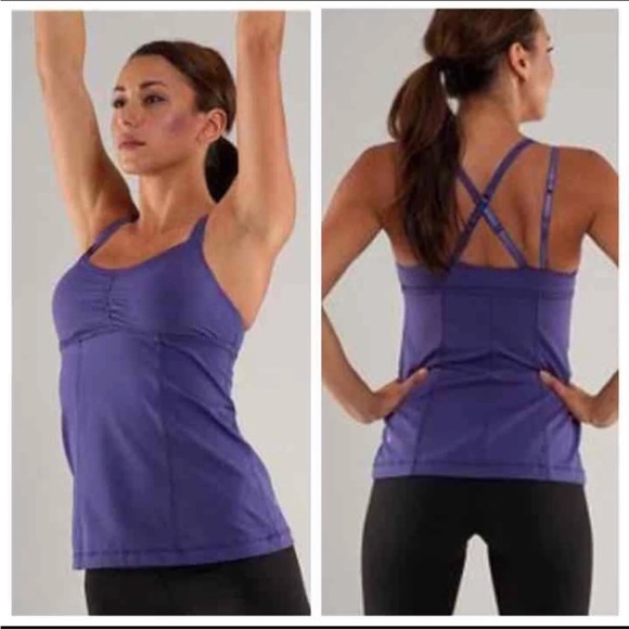 Lululemon Warrior 1 Hot Yoga Tank Cadet Blue Size 6 - Picture 1 of 8